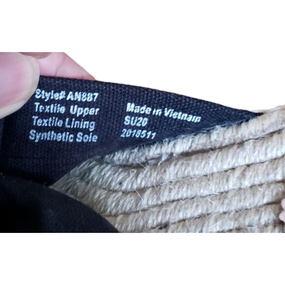 J. CREW Twisted Knot Black Canvas Espadrille Sandals Size 8 - Picture 10 of 12